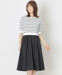 TO BE CHIC/レーヨンナイロンニットドッキング ワンピース/506030705