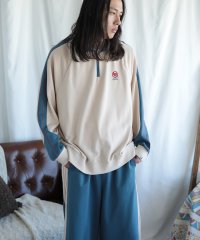 HOOK/フック HOOK HOOK ーoriginalー 配色ワンポイント刺繍飾りステッチサイドラインハーフジップ セットアップ可能/506047668