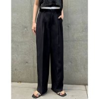 Re:EDIT/リエディ Re:EDIT [2024SS COLLECTION][低身長/高身長サイズ有]ソフトツイルダブルウエストスラックスパンツ/506051711