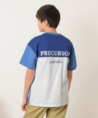 GLAZOS/カラーブロック切り替えロゴプリント半袖Tシャツ/506052605