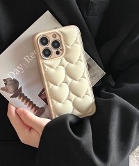 shopnikoniko/フェイクレザー ハートキルティング スマホケース ma 【即納】ハート柄 キルティング ぷくぷく iPhoneケース 12 13 15 韓国スマホケース 韓国ガ/506052646