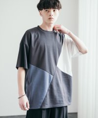 Rocky Monroe/接触冷感 Tシャツ 半袖 切替 ポンチ メンズ レディース カットソー オーバーサイズ ビッグシルエット ストレッチ 速乾 UVカット イージーケア クルーネッ/506053191