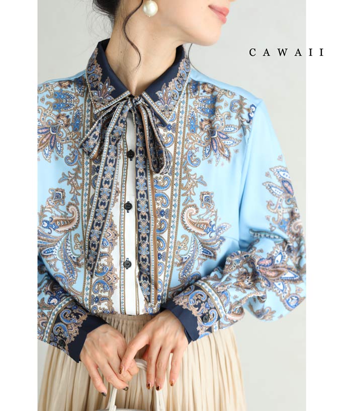 大人の女性の おしゃれ スカーフ ネイビー 顔周りも華やぐ できるCA風柄 Sawa a la mode レディース 小物 スカーフ ストール ブラック