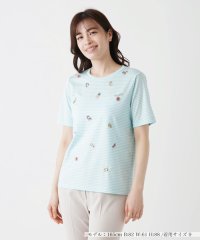 Leilian/フルーツ刺繍ボーダーTシャツ/506007502