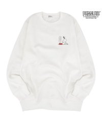  PEANUTS/スヌーピー プリント トレーナー スウェット 長袖 裏起毛 春秋冬 SNOOPY LL ソフトグリーン/506054244