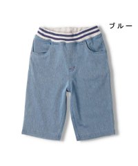 moujonjon/【子供服】 moujonjon (ムージョンジョン) ウエストリブデニムニット6分丈ハーフパンツ 80cm～140cm M33105/506054298