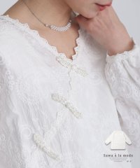 Sawa a la mode/レディース 大人 上品 パール襟のペイズリー刺繍チュニック/506054573