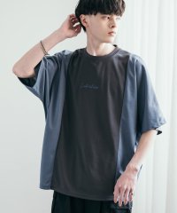 Rocky Monroe/接触冷感 ドルマン Tシャツ 半袖 メンズ レディース カットソー オーバーサイズ ビッグシルエット 切替 クルーネック 刺繍 速乾 UVカット イージーケア /506054784