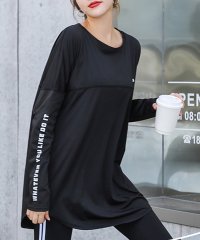 TeddyShop/テディショップ Teddyshop レディース 長袖ライン柄ロング丈ヨガトップス/506055650