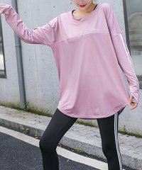 TeddyShop/テディショップ Teddyshop レディース 長袖ライン柄ロング丈ヨガトップス/506055650