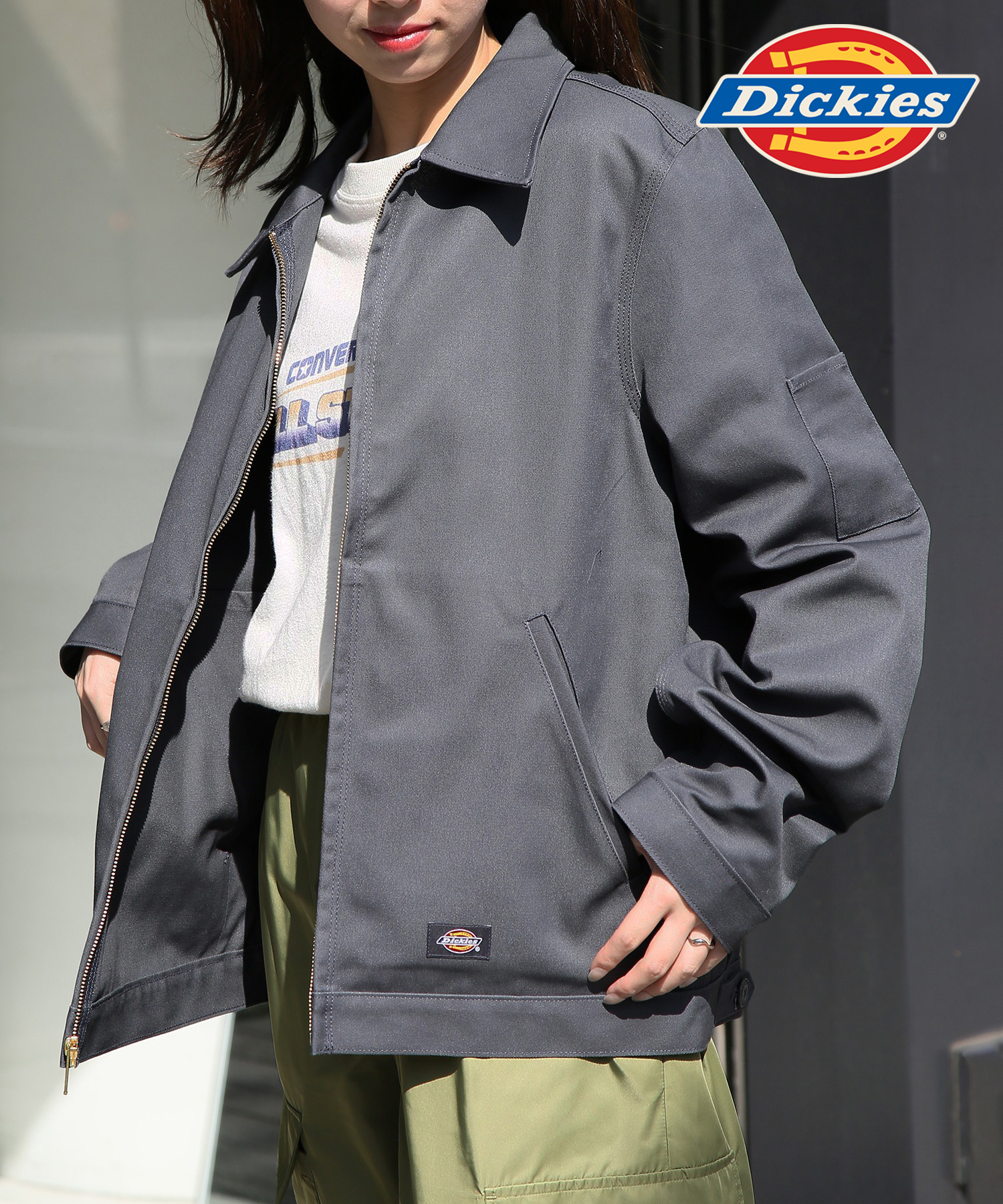 セール】ディッキーズ Dickies 【Dickies / ディッキーズ】JACKET FQ アウター ジャケット ブルゾン フロントジップ  ワンポイント ステンカラー(506006262) | Dickies(Dickies) - d fashion