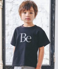 BeBe/【お揃い】ストライプ切替パッチロゴ半袖Tシャツ(90~150cm)/506032074