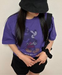 DISNEY/【DISNEY/ディズニー】天竺 Mickey Mouseラインストーン半袖BIG Tシャツ/506047840