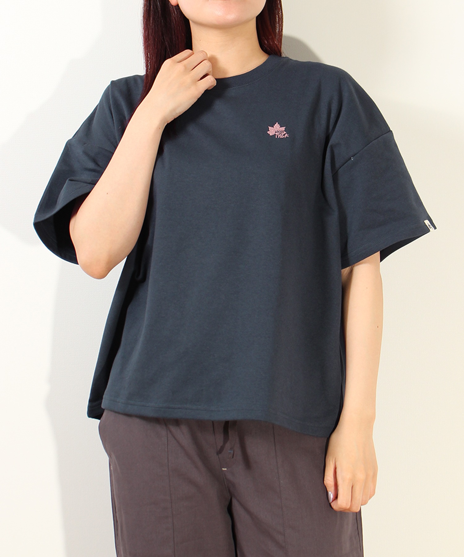 VIP【 】ロゴ刺繍 半袖 クルーネック Tシャツ★Blue LOGOS Park/ロゴスパーク】COOL MAX ワンポイントロゴ刺繍半袖
