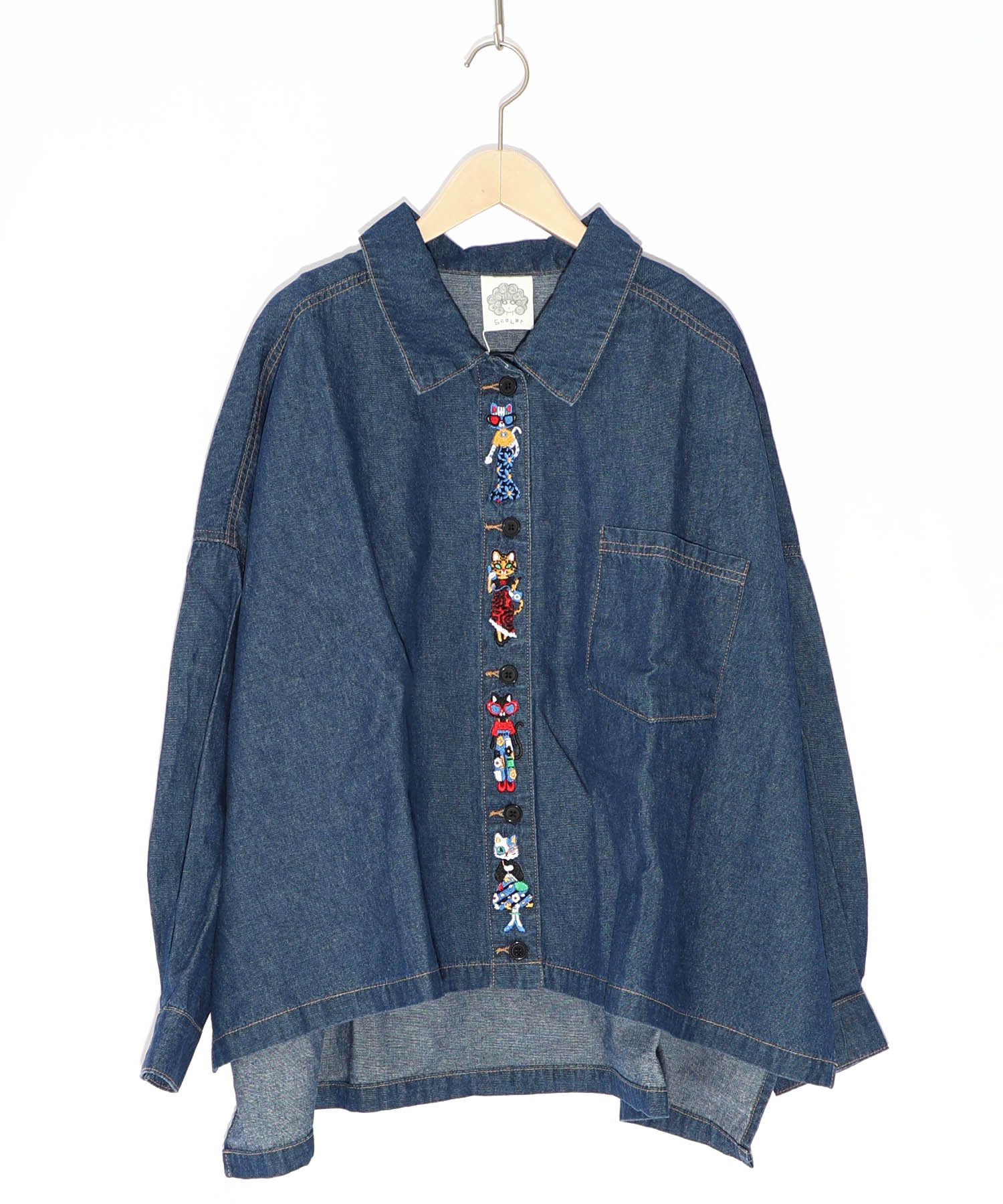 新品タグ付☆スカラーscolar☆オシャレネコ刺繍Gジャン☆デニム