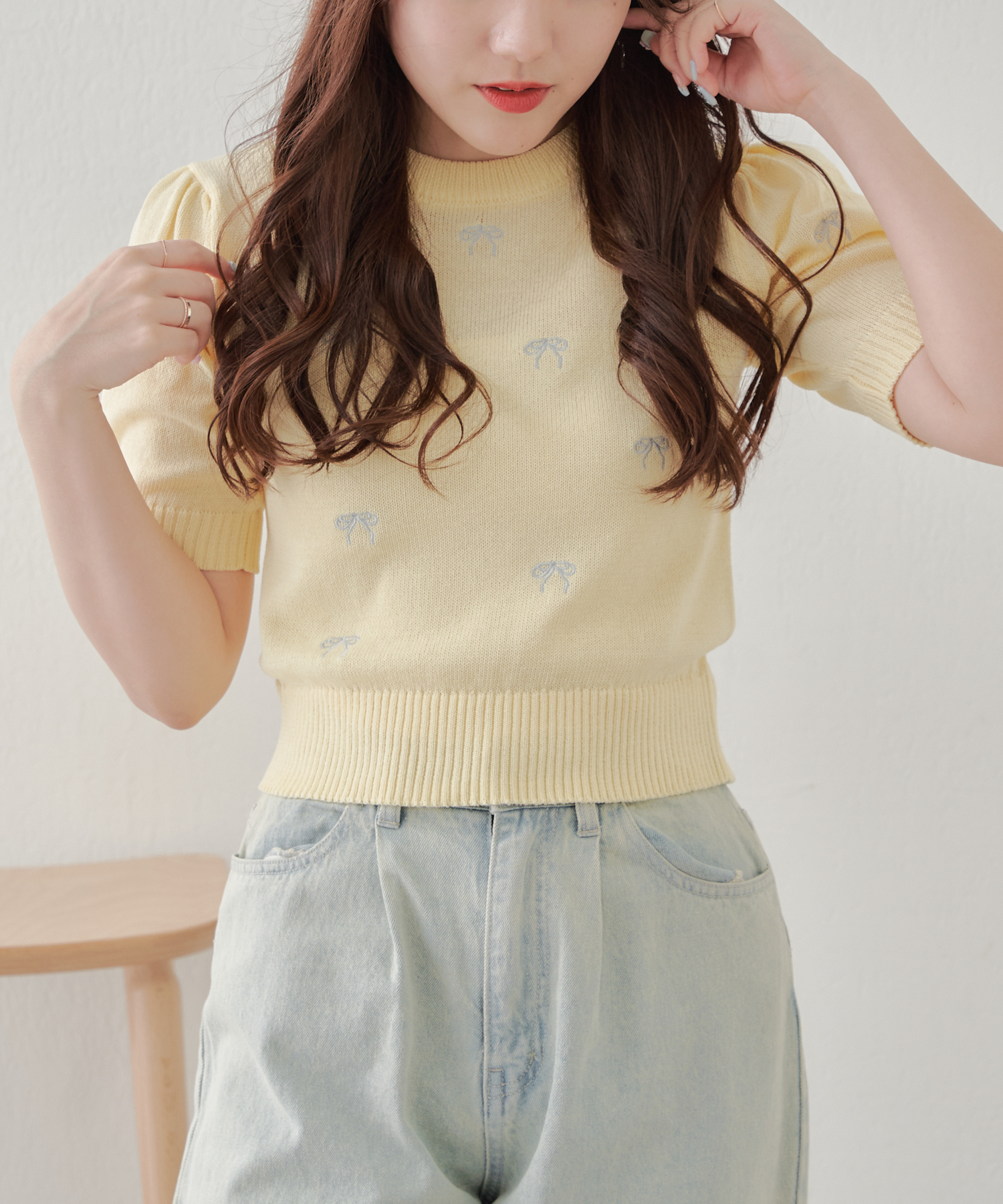 リボン刺繍ニット トップス ニット 春(506057473) | オリーブデ