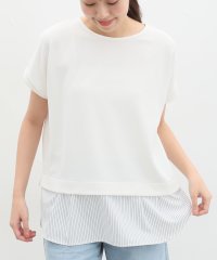 Honeys/裾レイヤード風トップス トップス カットソー Tシャツ 半袖 重ね着風 UVカット /506057505