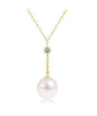 Sears/シアーズ Sears ネックレス レディース アコヤ真珠 7.0～8.0mm 天然ダイヤモンド 0.04ct Y字デザイン PT900 プラチナ K18 18金/506058015