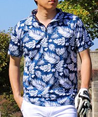 TopIsm/トップイズム TopIsm ゴルフ ハーフジップ ポロシャツ メンズ ゴルフウェア 速乾ドライメッシュ ストレッチ 半袖 春夏 カモフラ 迷彩 総柄 千鳥格子 /505288522