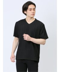 m.f.editorial/タックストライプ フェイクVネック半袖Tシャツ メンズ Tシャツ カットソー カジュアル インナー トップス ギフト プレゼント/506053241