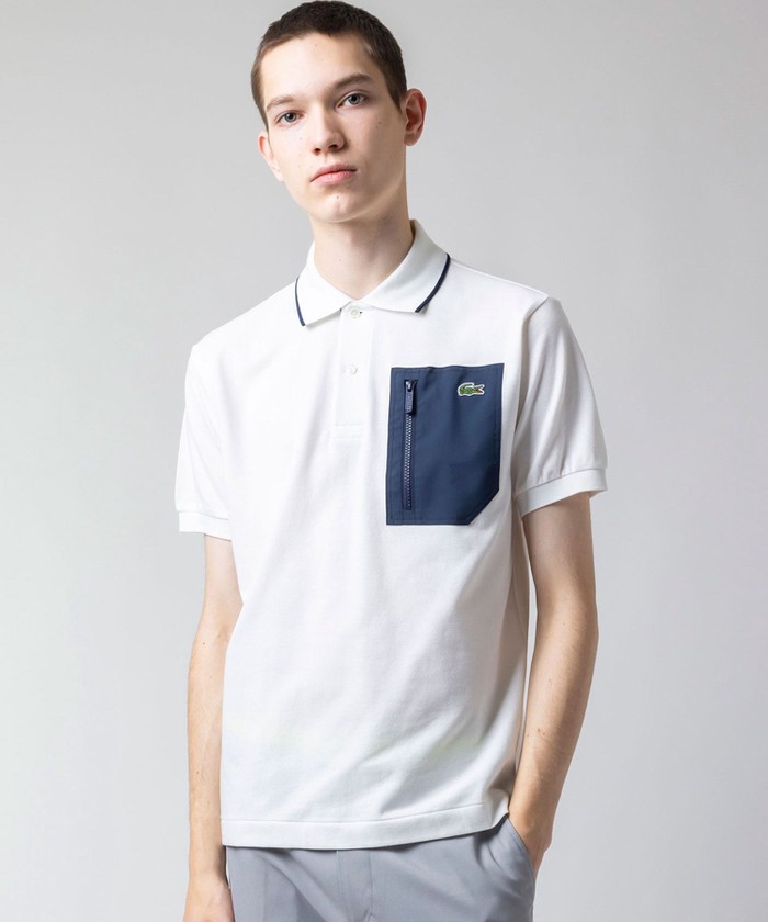 LACOSTE メンズ半袖Tシャツ ラコステ LACOSTE アウトドアジップポケット半袖ポロシャツ