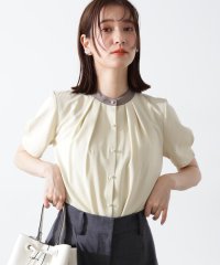 N Natural Beauty Basic/パールボタンバイカラー半袖ブラウス/506059752