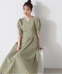 N Natural Beauty Basic/モノトーンプリントパワショルワンピース/506059765