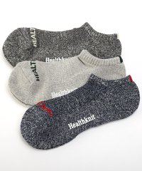 LUXSTYLE/Healthknit(ヘルスニット)杢ロゴスニーカーソックス/靴下 メンズ ソックス くるぶし スニーカーソックス ロゴ 杢 3足セット 3P/506061102