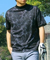 TopIsm/トップイズム TopIsm ゴルフ モックネック メンズ ゴルフウェア 速乾ドライメッシュ ストレッチ 半袖 ポロシャツ 春夏 カモフラ 迷彩 総柄 千鳥格子 /506061235