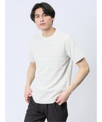 TAKA-Q/メッシュ 裏ボーダー クルーネック半袖Tシャツ/506061247