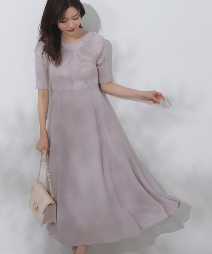 セール 50%OFF】エンブロイダリーシアードッキングニット セール 50%OFF】エンブロイダリーシアードッキングニット
