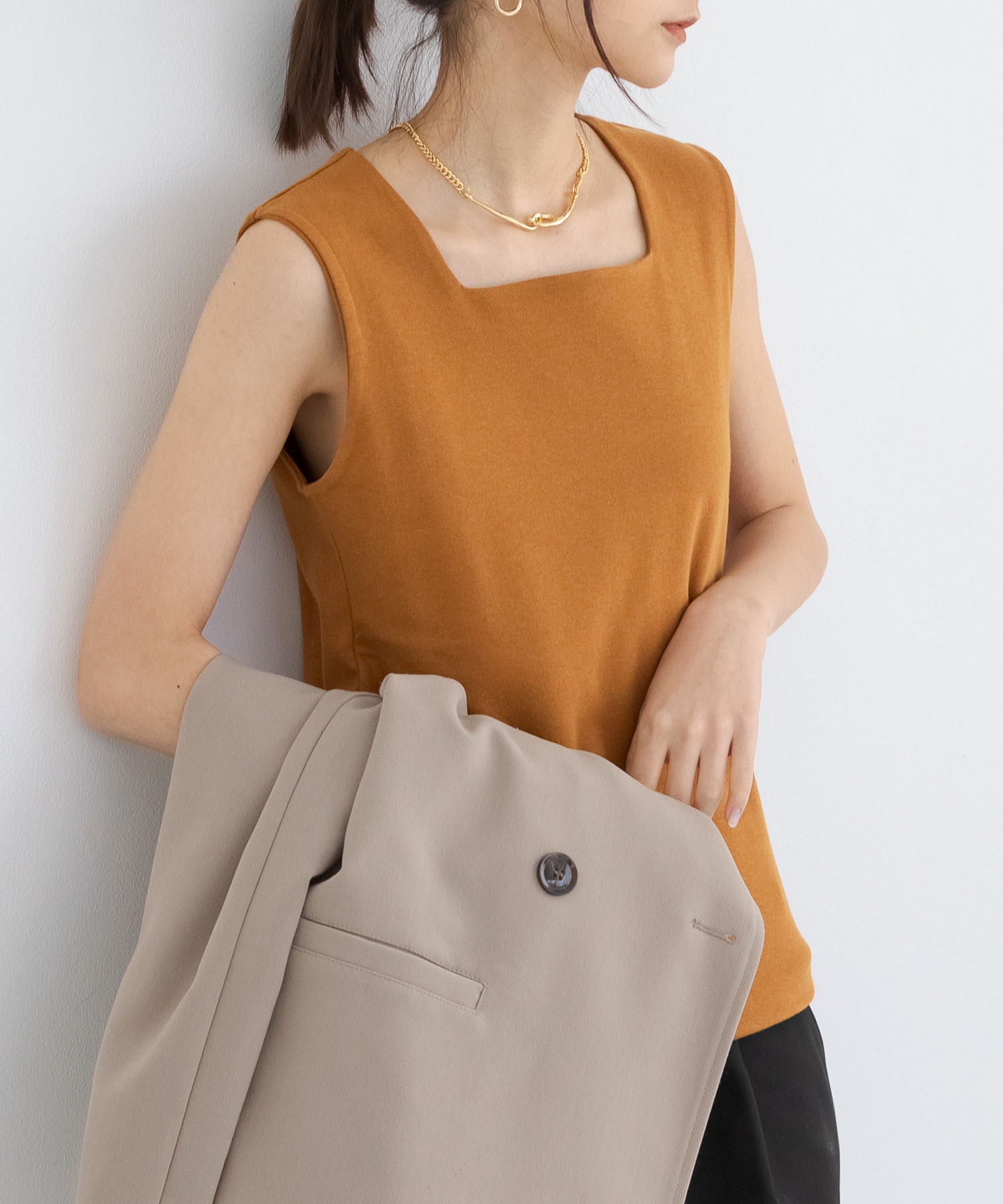◇新品 IENA T/Cハイツイストタンクトップ シャツ インナー