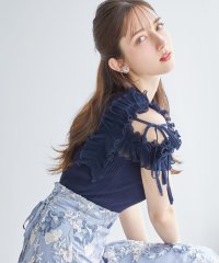 tocco closet/トッコクローゼット tocco closet りぼん付きプリーツシフォンフリル切り替えリブニットプルオーバー/506053405