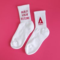 ASFVLT/アスファルト ASFVLT ロゴソックス オリジナルソックス socks－logo－wh－red/506062914