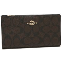 COACH/コーチ アウトレット 長財布 シグネチャー ブラウン ブラック レディース COACH C8714 IMAA8/506062987