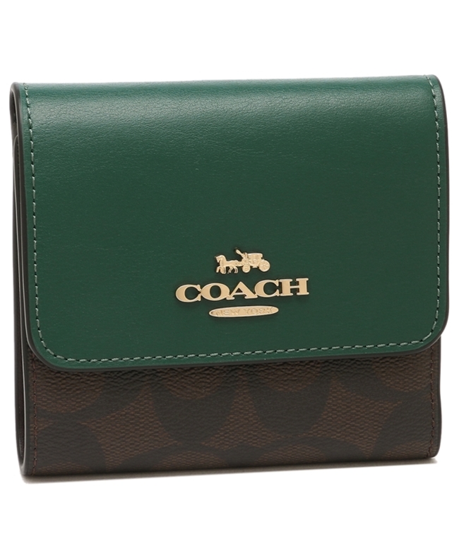 専用】COACH コーチ 二つ折り財布 札入れ はやめ ダークグリーン 専用】COACH コーチ 二つ折り財布 札入れ はやめ ダークグリーン