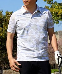 TopIsm/トップイズム TopIsm ゴルフ ポロシャツ メンズ ゴルフウェア 速乾ドライメッシュ ストレッチ 半袖 春夏 カモフラ 迷彩 総柄 千鳥格子 チェック 星ス/504691027