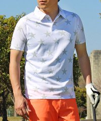TopIsm/トップイズム TopIsm ゴルフ ポロシャツ メンズ ゴルフウェア 速乾ドライメッシュ ストレッチ 半袖 春夏 カモフラ 迷彩 総柄 千鳥格子 チェック 星ス/504691027