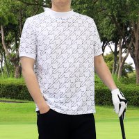 TopIsm/トップイズム TopIsm ゴルフウェア ハイネックシャツ メンズ モックネック ゴルフ 速乾ドライ 鹿の子 ストレッチ 半袖 カモフラ 迷彩 ロゴ ボタニカル/505215524