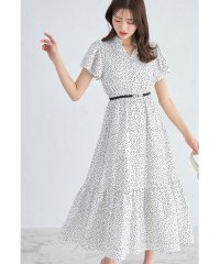 tocco closet/トッコクローゼット tocco closet パールビジューベルト付きドットワンピース/506014339