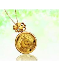 I･E･I  SELECTION/幸せのうさぎと四つ葉のクローバー金貨 純金コイン宝飾ペンダント/506014631
