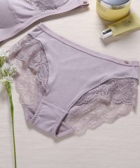 Mon cher pigeon*/モンシェルピジョン Mon cher pigeon* 締め付け感のない、開放的な万能ショーツ！とろみリブ＆レース レギュラーショーツ ノーマル 単品 【返品不可/506054781