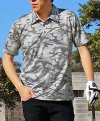 TopIsm/トップイズム TopIsm ポロシャツ ゴルフ メンズ ゴルフウェア 速乾ドライメッシュ ストレッチ 半袖 カモフラ 迷彩 総柄 ボタニカル リーフ トップス /506064274