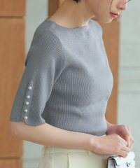 RUIRUE BOUTIQUE/ルイルエブティック RUIRUE BOUTIQUE 選べるデザインボタンハーフスリーブリブニット/506064543