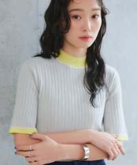 RUIRUE BOUTIQUE/ルイルエブティック RUIRUE BOUTIQUE 配色ラインハーフスリーブサマーニット/506064544