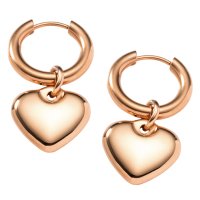 cream dot/クリームドット Cream dot. ぷっくりメタルハートのステンレス製フープピアス/506065003