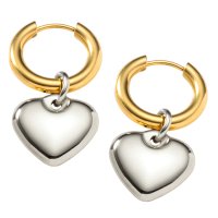 cream dot/クリームドット Cream dot. ぷっくりメタルハートのステンレス製フープピアス/506065003