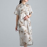 Sawa a la mode/ノスタルジックなレトロリーフ柄チャイナ風ワンピース　レディース 大人 上品/506065141