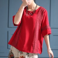 Sawa a la mode/ヴィンテージ感じるシボ感花柄かぎ編みレーストップス　レディース 大人 上品/506065146