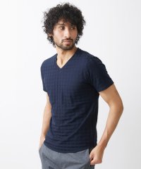 MICHEL KLEIN HOMME/《日本製》千鳥柄半袖カットソー 24SS/506048914